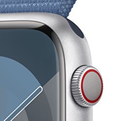 Apple Watch Series 9 GPS + Cellular 41mm Gümüş Rengi Alüminyum Kasa ve Buz Mavisi Spor Loop  MRHX3TU/A
