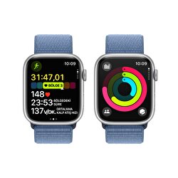 Apple Watch Series 9 GPS + Cellular 41mm Gümüş Rengi Alüminyum Kasa ve Buz Mavisi Spor Loop  MRHX3TU/A