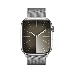 Apple Watch Series 9 GPS + Cellular 45mm Gümüş Rengi Paslanmaz Çelik Kasa ve Gümüş Rengi Milano Loop - MRMQ3TU/A MRMQ3TU/A