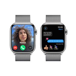 Apple Watch Series 9 GPS + Cellular 45mm Gümüş Rengi Paslanmaz Çelik Kasa ve Gümüş Rengi Milano Loop - MRMQ3TU/A MRMQ3TU/A
