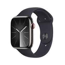 Apple Watch Series 9 GPS + Cellular 45mm Grafit Paslanmaz Çelik Kasa ve Gece Yarısı Spor Kordon - S/M - MRMV3TU/A MRMV3TU/A
