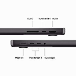 MacBook Pro 14 inc M3 Max 14CPU 30GPU 36GB 1TB Uzay Siyahı  MRX53TU/A