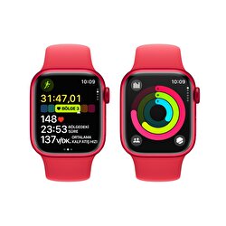 Apple Watch Series 9 GPS 41mm (PRODUCT)RED Alüminyum Kasa ve (PRODUCT)RED Spor Kordon - M/L  MRXH3TU/A
