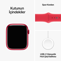Apple Watch Series 9 GPS 45mm (PRODUCT)RED Alüminyum Kasa ve (PRODUCT)RED Spor Kordon - S/M  MRXJ3TU/A