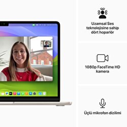 MacBook Air 13 inç M3 Çip 8CPU 10GPU 8GB Bellek 512GB SSD Yıldız Işığı MRXU3TU/A