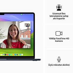 MacBook Air 15 inç M3 Çip 8CPU 10GPU 8GB Bellek 512GB SSD Gece Yarısı MRYV3TU/A