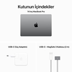 MacBook Pro 14 inc M3 8CPU 10GPU 8GB 512GB Uzay Grisi  MTL73TU/A