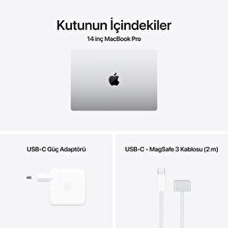 MacBook Pro 14 inç M4 Çip 10CPU 10GPU 16GB Bellek 1TB SSD Gümüş MW2X3TU/A