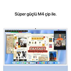 Apple iMac 24inc Retina 4.5K, M4 10-core CPU, 10-core GPU, 16GB Bellek, 512GB SSD, Mavi MWV33TU/A
