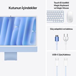 Apple iMac 24inc Retina 4.5K, M4 10-core CPU, 10-core GPU, 16GB Bellek, 512GB SSD, Mavi MWV33TU/A