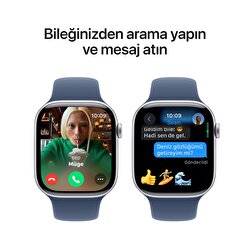 Apple Watch Series 10 GPS 42mm Gümüş Rengi Alüminyum Kasa Kot Rengi Spor Kordon - M/L MWWC3TU/A
