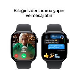 Apple Watch Series 10 GPS 46mm Simsiyah Alüminyum Kasa Siyah Spor Kordon - S/M MWWP3TU/A