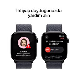 Apple Watch Series 10 GPS 46mm Simsiyah Alüminyum Kasa Mürekkep Moru Spor Loop MWWR3TU/A