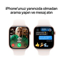 Apple Watch Series 10 GPS + Cellular 42mm Roze Altın Rengi Alüminyum Kasa Bulut Pembesi Spor Kordon - S/M MWX93TU/A