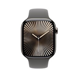 Apple Watch Series 10 GPS + Cellular 42mm Natürel Titanyum Kasa Taş Grisi Spor Kordon - S/M MWXD3TU/A
