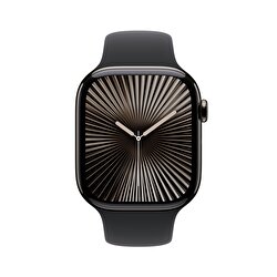 Apple Watch Series 10 GPS + Cellular 46mm Arduvaz Titanyum Kasa Siyah Spor Kordon - M/L MWYE3TU/A