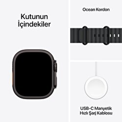 Apple Watch Ultra 2 GPS + Cellular 49mm Siyah Titanyum Kasa Siyah Ocean Kordon MX4P3TU/A