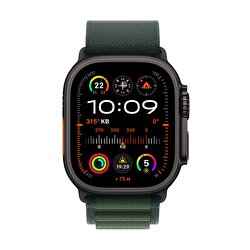 Apple Watch Ultra 2 GPS + Cellular 49mm Siyah Titanyum Kasa Koyu Yeşil Alpine Loop - Orta Boy MX4R3TU/A