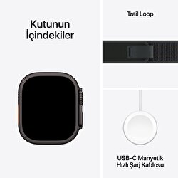 Apple Watch Ultra 2 GPS + Cellular 49mm Siyah Titanyum Kasa Siyah Trail Loop - M/L MX4V3TU/A