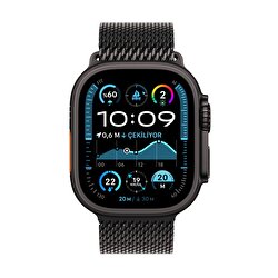 Apple Watch Ultra 2 GPS + Cellular 49mm Siyah Titanyum Kasa Siyah Titanyum Milano Loop - L MX5V3TU/A
