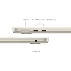 MacBook Air 13 inç M3 Çip 8CPU 10GPU 16GB Bellek 512GB SSD Yıldız Işığı MXCU3TU/A