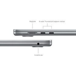 MacBook Air 15 inç M3 Çip 8CPU 10GPU 16GB Bellek 512GB SSD Uzay Grisi MXD13TU/A