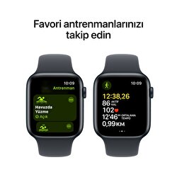 Apple Watch SE GPS 44mm Gece Yarısı Alüminyum Kasa Gece Yarısı Spor Kordon - M/L MXEK3TU/A