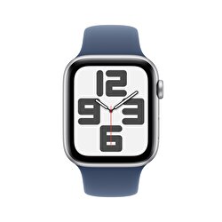 Apple Watch SE GPS 44mm Gümüş Rengi Alüminyum Kasa Kot Rengi Spor Kordon - S/M MXEQ3TU/A
