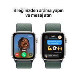 Apple Watch SE GPS 44mm Yıldız Işığı Alüminyum Kasa Göl Yeşili Spor Loop MXEW3TU/A