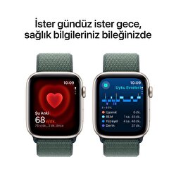 Apple Watch SE GPS 44mm Yıldız Işığı Alüminyum Kasa Göl Yeşili Spor Loop MXEW3TU/A