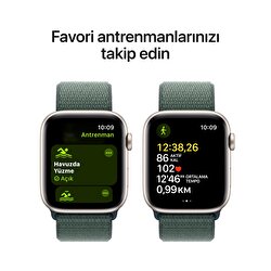 Apple Watch SE GPS 44mm Yıldız Işığı Alüminyum Kasa Göl Yeşili Spor Loop MXEW3TU/A