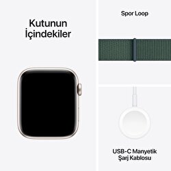 Apple Watch SE GPS 44mm Yıldız Işığı Alüminyum Kasa Göl Yeşili Spor Loop MXEW3TU/A