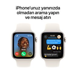 Apple Watch SE GPS + Cellular 44mm Yıldız Işığı Alüminyum Kasa Yıldız Işığı Spor Kordon - S/M MXGT3TU/A