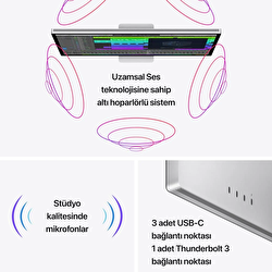 Studio Display - Nano-texture cam - Eğim ve yükseklik ayarlı stant MYJJ3TU/A