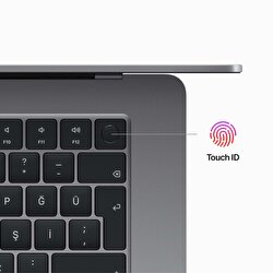 Apple MacBook Air 15' M2' Çip 8 Çekirdekli CPU 10 Çekirdekli GPU 8 GB Bellek 1 TB SSD Uzay Grisi Z18N000VS