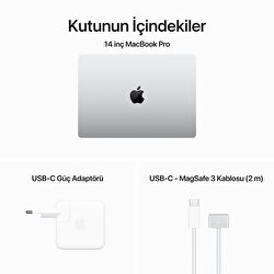 MacBook Pro 14 inç M3 Pro Çip 12 CPU 18GPU 36 GB Bellek 1 TB  SSD Gümüş  Z1AV001BE