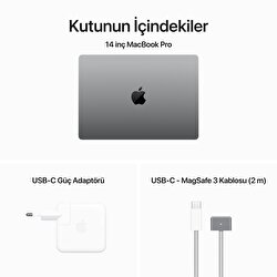 MacBook Pro 14 inç M3 Çip 8CPU 10GPU 24 GB Bellek 1 TB SSD Uzay Grisi  Z1C9000VM