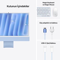 Apple 24 inç iMac M4 Çip 10 Çekirdekli CPU 10 Çekirdekli GPU 32GB Bellek 1TB SSD Mavi Z1K5000ZQ