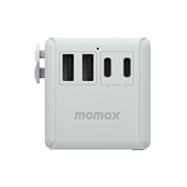 Momax 5 Port + AC Seyahat Adaptörü - Beyaz
