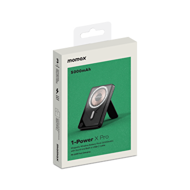 Momax XPro MagSafe Stand 5000mAh Powerbank-Siyah