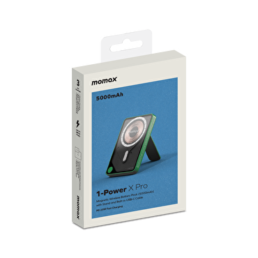 Momax XPro MagSafe Stand 5000mAh Powerbank-Yeşil
