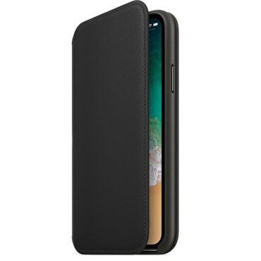 Apple Deri Folyo iPhone X Kılıfı (Siyah) MQRV2ZM/A