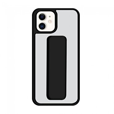 Piili iPhone 12 Mini Pro Kick Stand Kılıf - Siyah 6944628925731