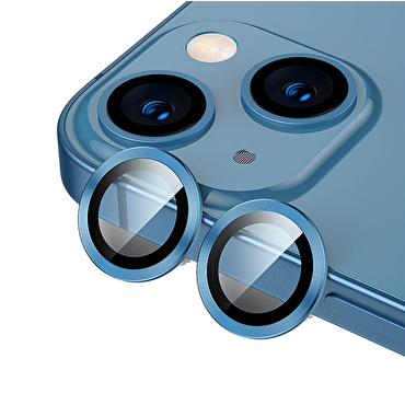 Piili iPhone 13 / Mini Lens Koruyucu - Mavi 6944629132077