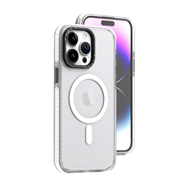 Piili iPhone 15 İkon Magsafe Kılıf - Beyaz