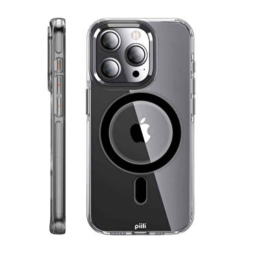 Piili iPhone 15 Pro MagSafe Crystal Kılıf - Siyah 6944629161756