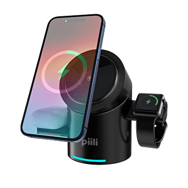 Piili 3 in 1 Kablosuz Şarj İstasyonu