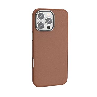 Piili iPhone 16 Pro Deri Magsafe Kılıf - Brown
