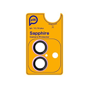 Piili iPhone 16/16 Plus Safir Lens Koruyucu Pembe