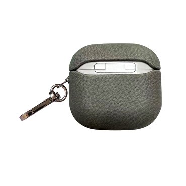 Piili Airpods 4.Nesil Leather Case - Gri